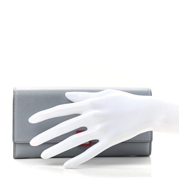 💯% AUTHENIC FENDI Vitello Continental Wallet Ardesia - Picture 3 of 8